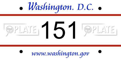 151 District Of Columbia License Plate