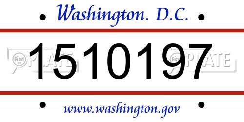 1510197 District Of Columbia License Plate