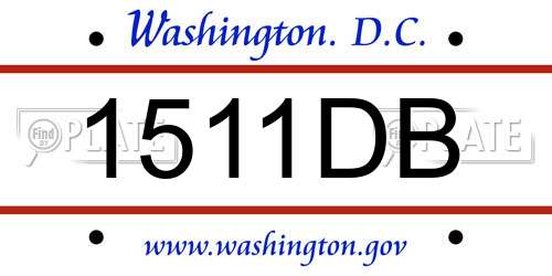 1511DB District Of Columbia License Plate