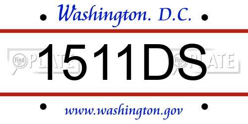 1511DS District Of Columbia License Plate