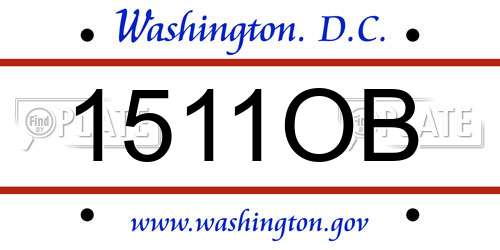 1511OB District Of Columbia License Plate
