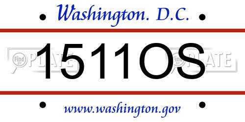 1511OS District Of Columbia License Plate