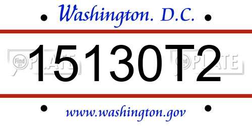 15130T2 District Of Columbia License Plate