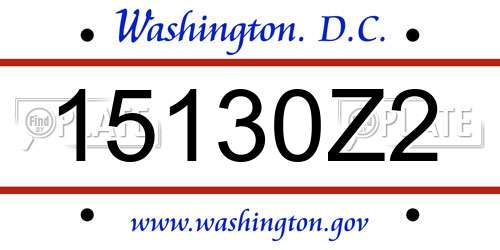 15130Z2 District Of Columbia License Plate