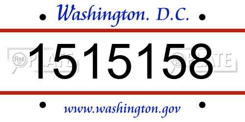 1515158 District Of Columbia License Plate