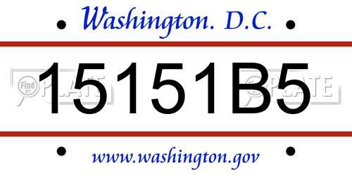 15151B5 District Of Columbia License Plate