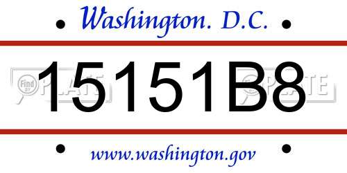 15151B8 District Of Columbia License Plate