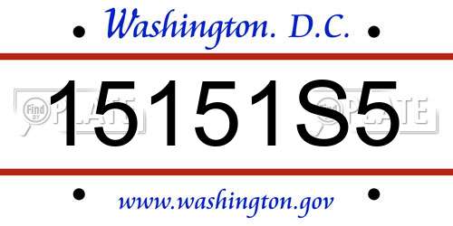 15151S5 District Of Columbia License Plate