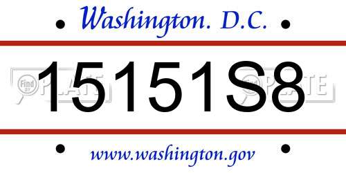 15151S8 District Of Columbia License Plate