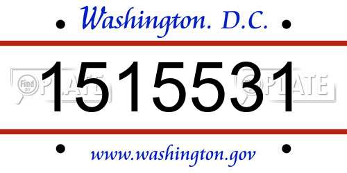 1515531 District Of Columbia License Plate