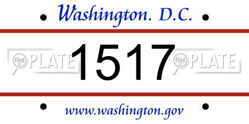 1517 District Of Columbia License Plate