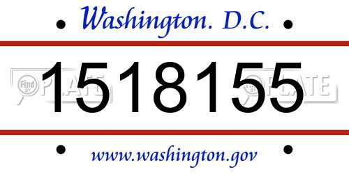 1518155 District Of Columbia License Plate