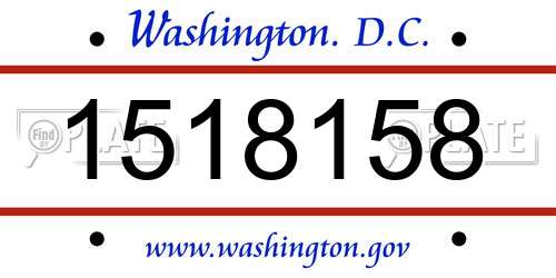 1518158 District Of Columbia License Plate