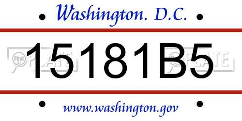 15181B5 District Of Columbia License Plate