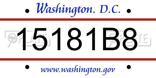 15181B8 District Of Columbia License Plate