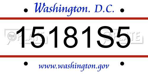 15181S5 District Of Columbia License Plate