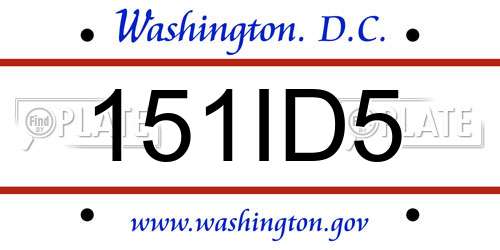 151ID5 District Of Columbia License Plate
