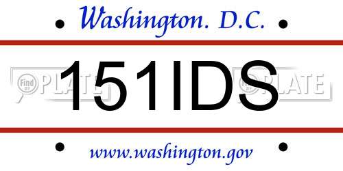 151IDS District Of Columbia License Plate