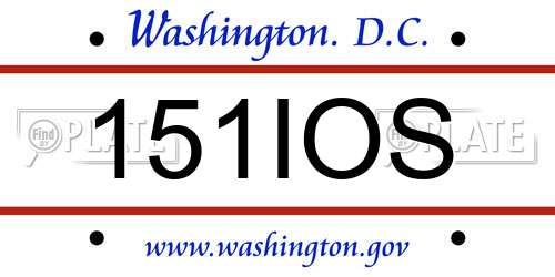 151IOS District Of Columbia License Plate