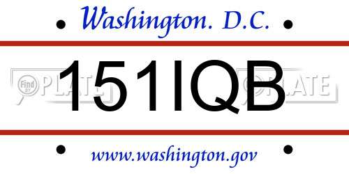 151IQB District Of Columbia License Plate