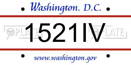1521IV District Of Columbia License Plate