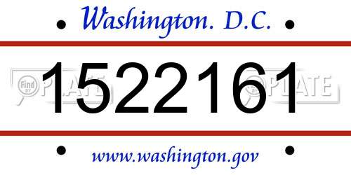 1522161 District Of Columbia License Plate