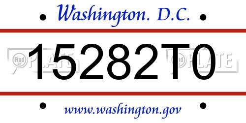 15282T0 District Of Columbia License Plate