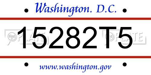 15282T5 District Of Columbia License Plate