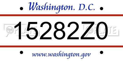 15282Z0 District Of Columbia License Plate
