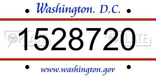 1528720 District Of Columbia License Plate