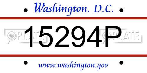15294P District Of Columbia License Plate