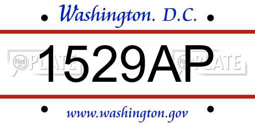 1529AP District Of Columbia License Plate