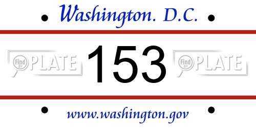 153 District Of Columbia License Plate