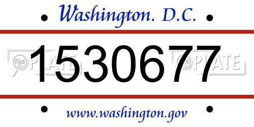 1530677 District Of Columbia License Plate