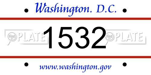 1532 District Of Columbia License Plate