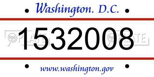 1532008 District Of Columbia License Plate