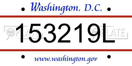 153219L District Of Columbia License Plate