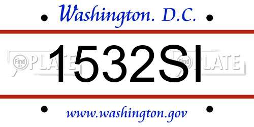 1532SI District Of Columbia License Plate