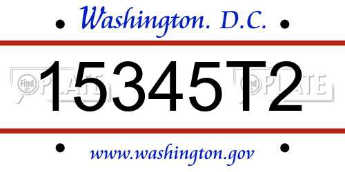 15345T2 District Of Columbia License Plate