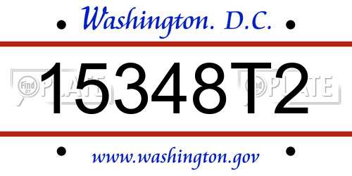15348T2 District Of Columbia License Plate