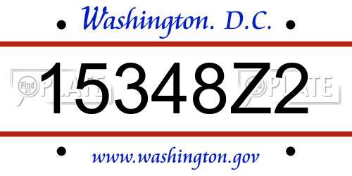 15348Z2 District Of Columbia License Plate