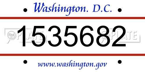 1535682 District Of Columbia License Plate