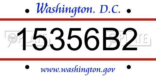 15356B2 District Of Columbia License Plate
