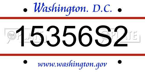 15356S2 District Of Columbia License Plate