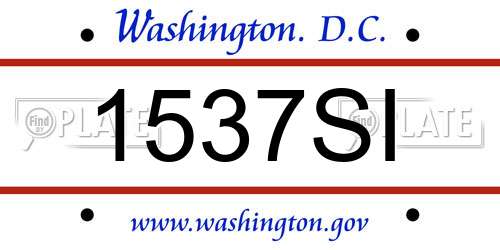 1537SI District Of Columbia License Plate
