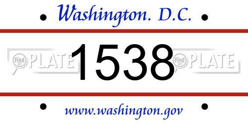 1538 District Of Columbia License Plate