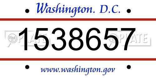 1538657 District Of Columbia License Plate