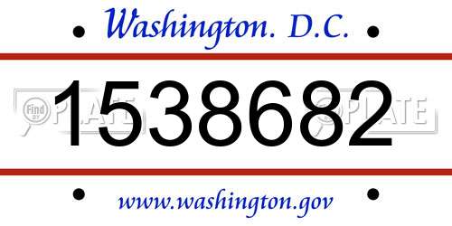1538682 District Of Columbia License Plate