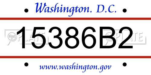 15386B2 District Of Columbia License Plate
