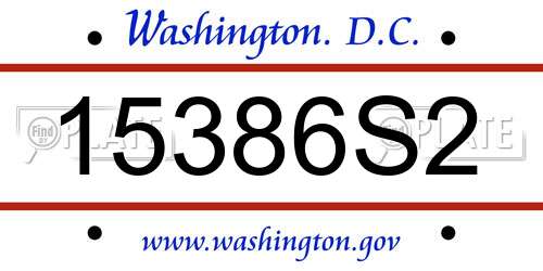 15386S2 District Of Columbia License Plate